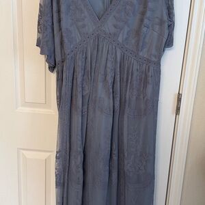 NWT PinkBlush maternity Blue lace overlay dress